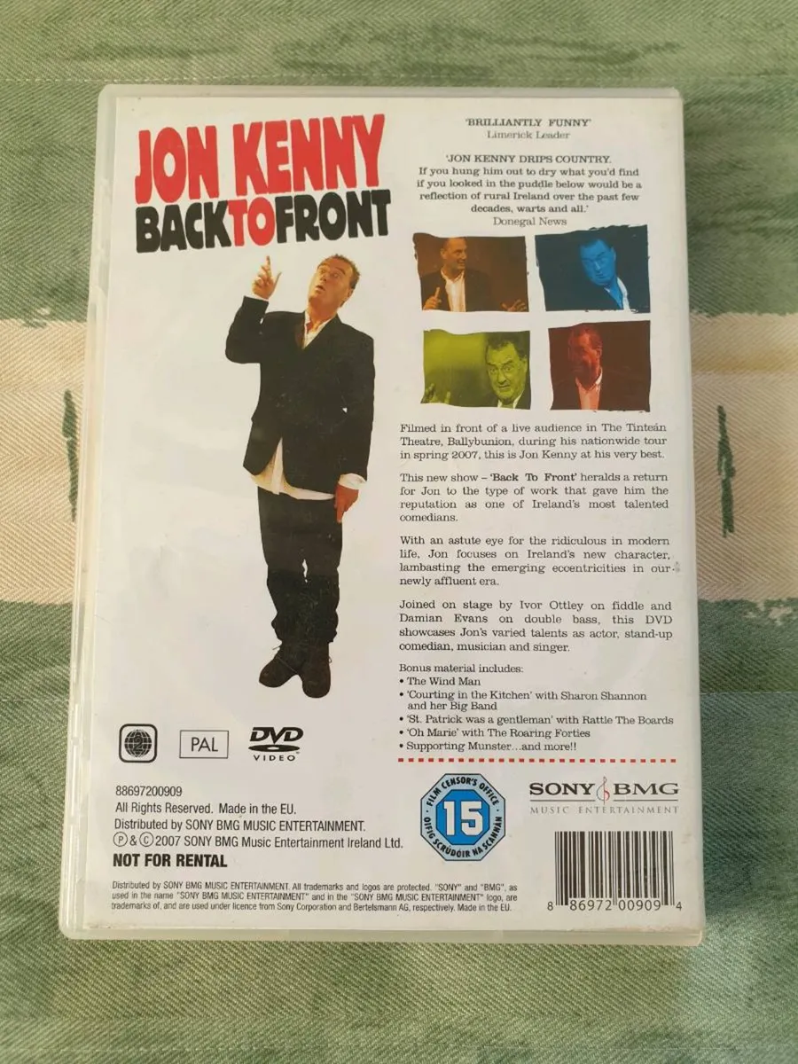 Jon Kenny Back To Front Live DVD 2007 Comedy - Image 2