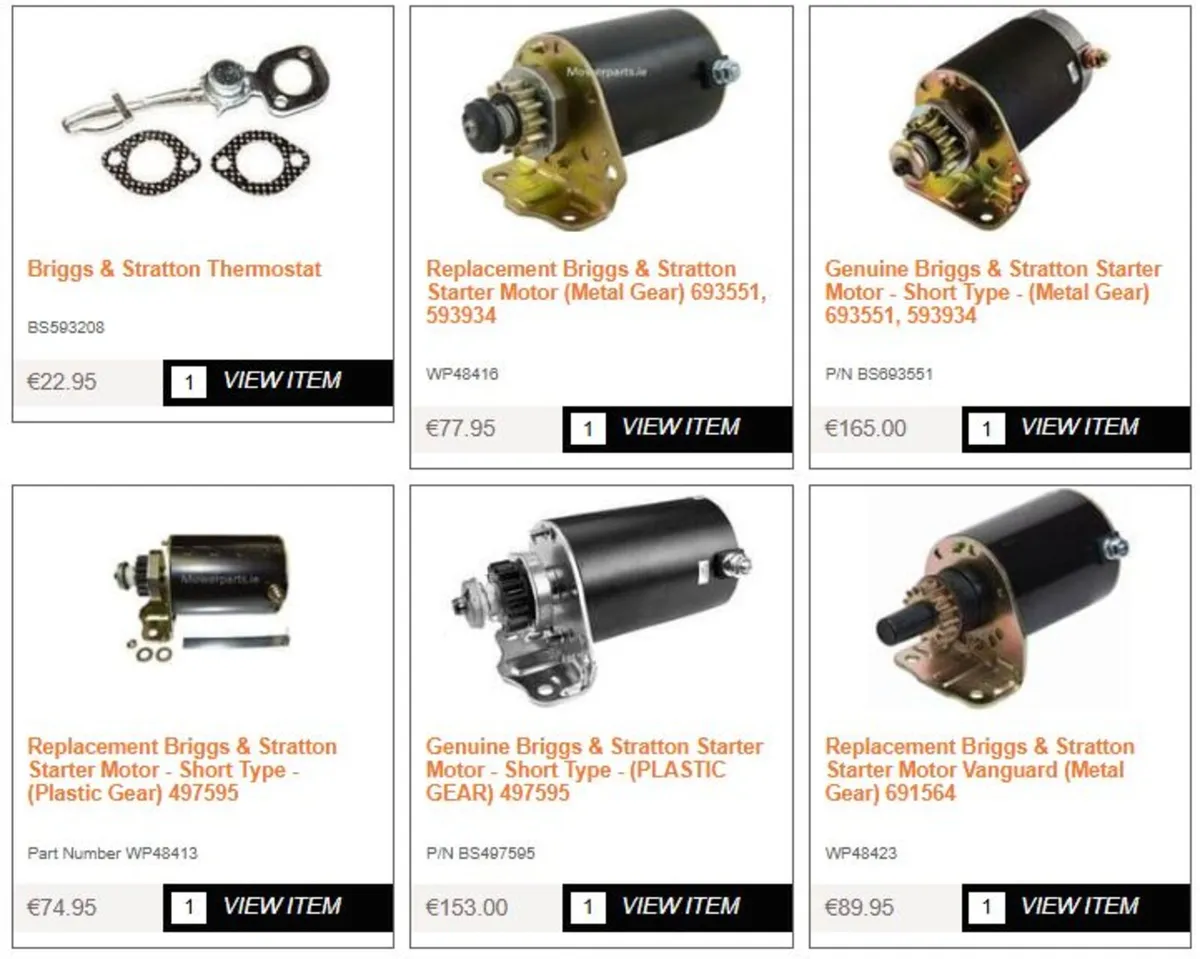 Briggs & Stratton Spare Parts - Image 1