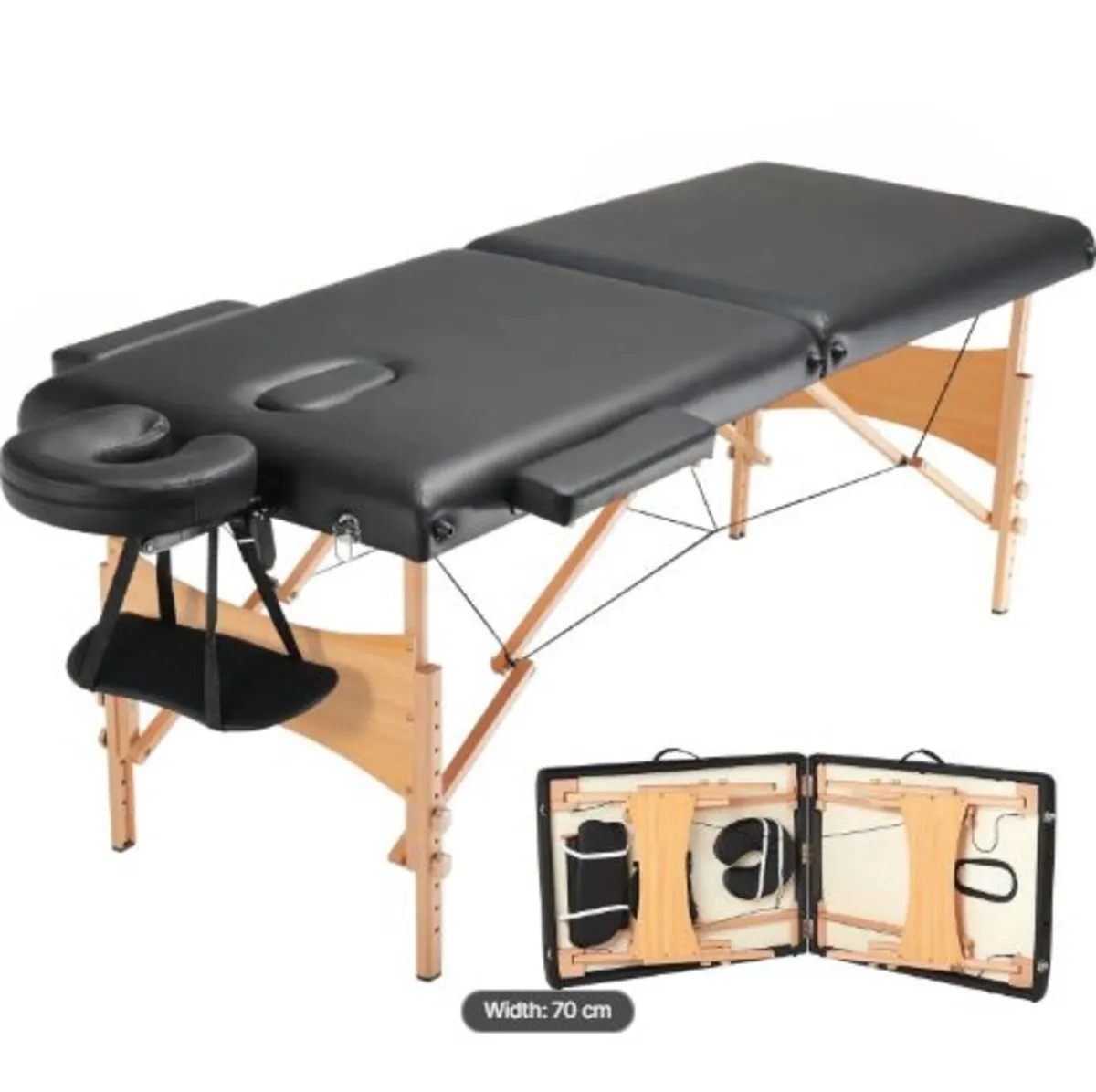 Portable Massage Table 28" (71.1 cm) W, 2 Folding - Image 1