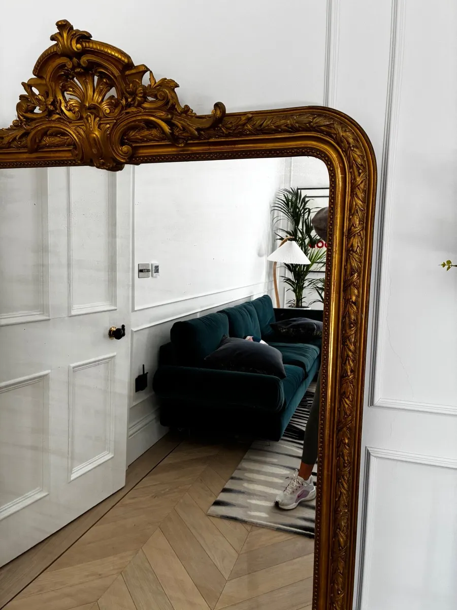 19th century Antique Gilt overmantle  mirror - Image 3