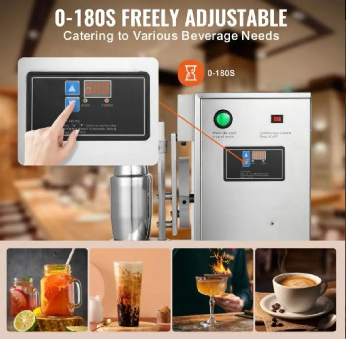 Milkshake Maker Machine, 120W Commercial Milk Tea - Image 4