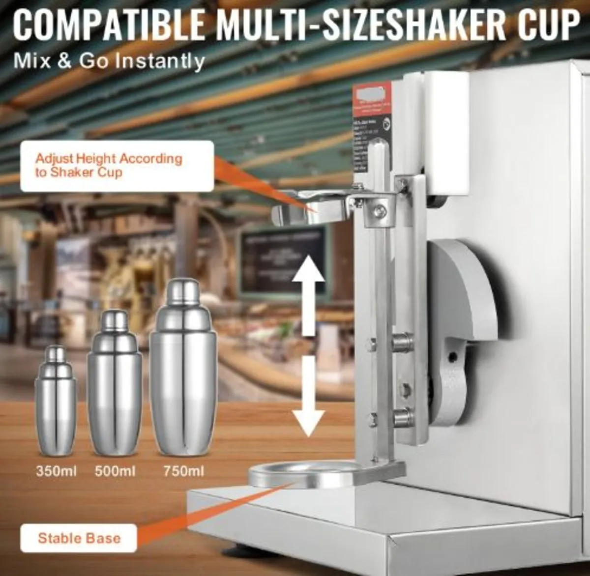 Milkshake Maker Machine, 120W Commercial Milk Tea - Image 2