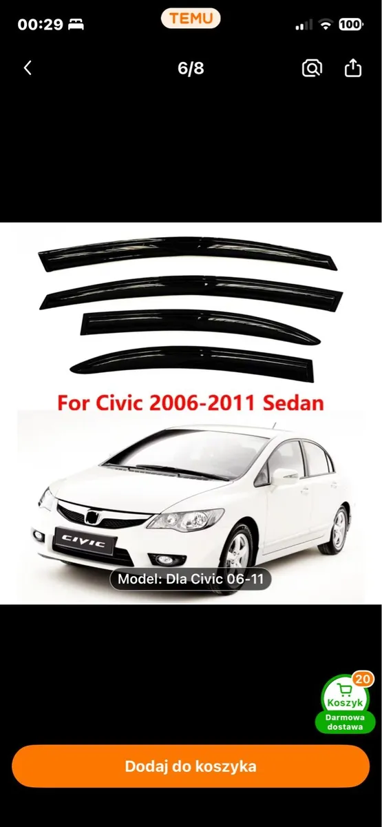 Wind deflectors for Honda civic 2005-2012 - Image 2