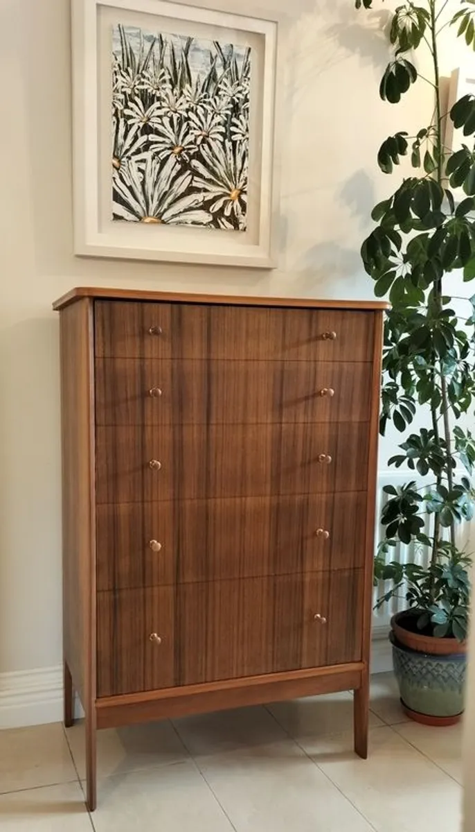 Md Century Vintage Vanson Tallboy Chest of Drawers - Image 1