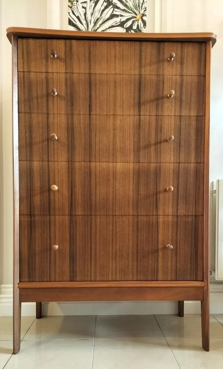 Md Century Vintage Vanson Tallboy Chest of Drawers - Image 2