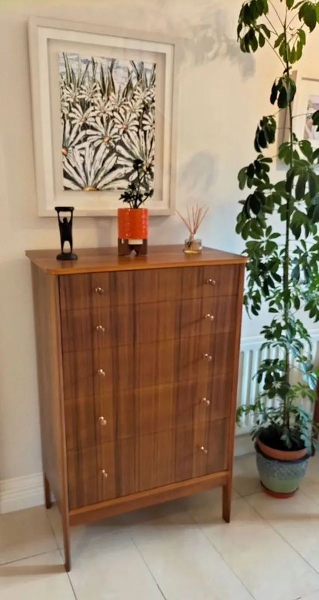 Md Century Vintage Vanson Tallboy Chest of Drawers - Image 3