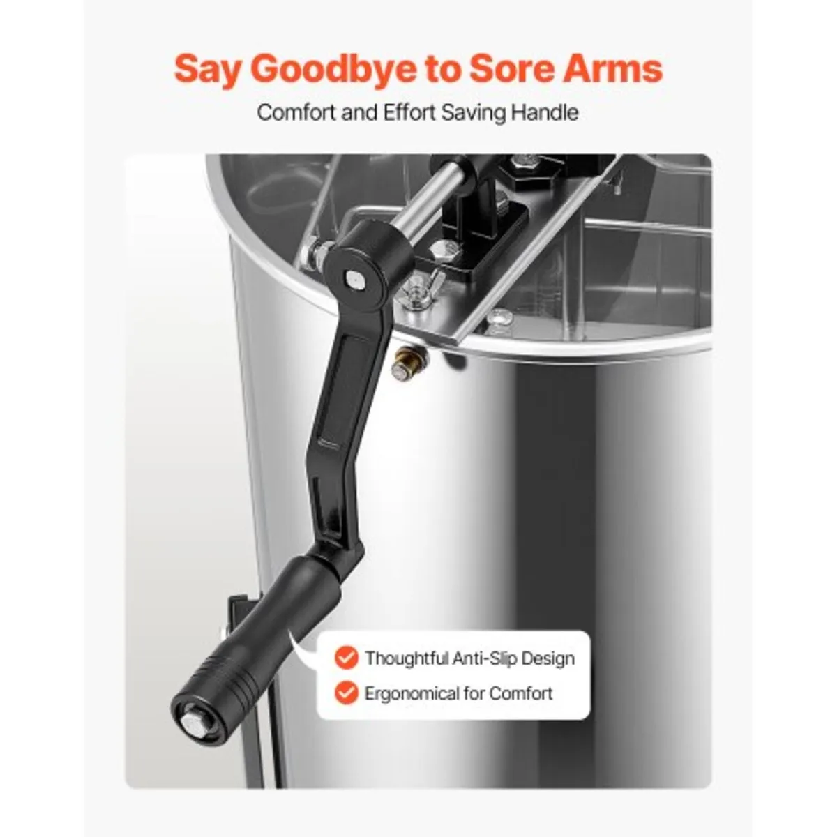 Honey Extractor, 2 Frame Manual Honey Spinner with - Image 2