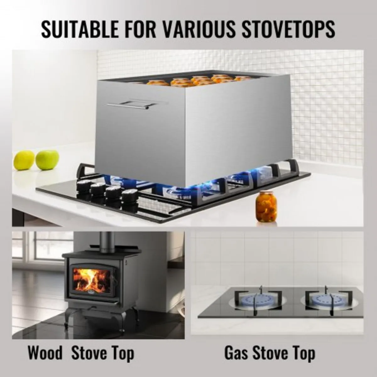 Water Bath Canner, 15 Quart Stove Top Canner Pot, - Image 4