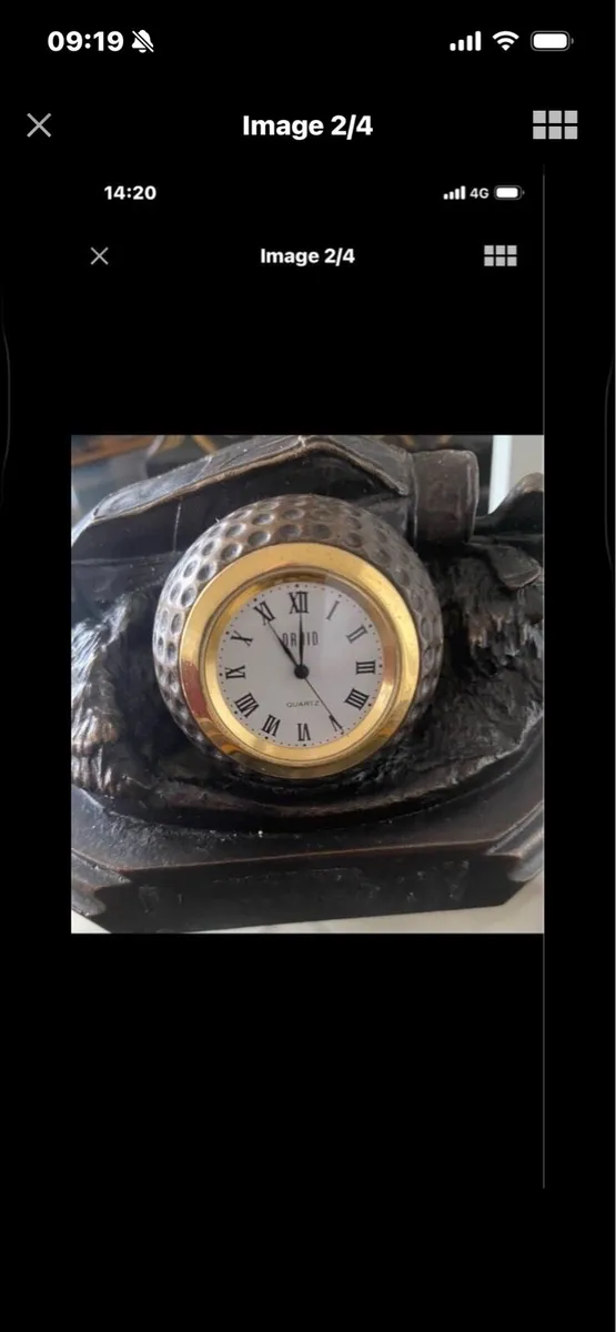 Rare Bronze Golf Kit Clock - Image 2