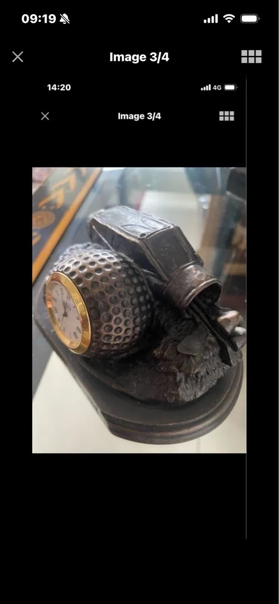 Rare Bronze Golf Kit Clock - Image 3