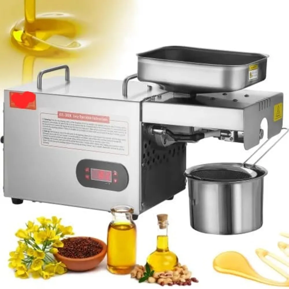 Electric Oil Press Machine, 850W Stainless Steel O - Image 1