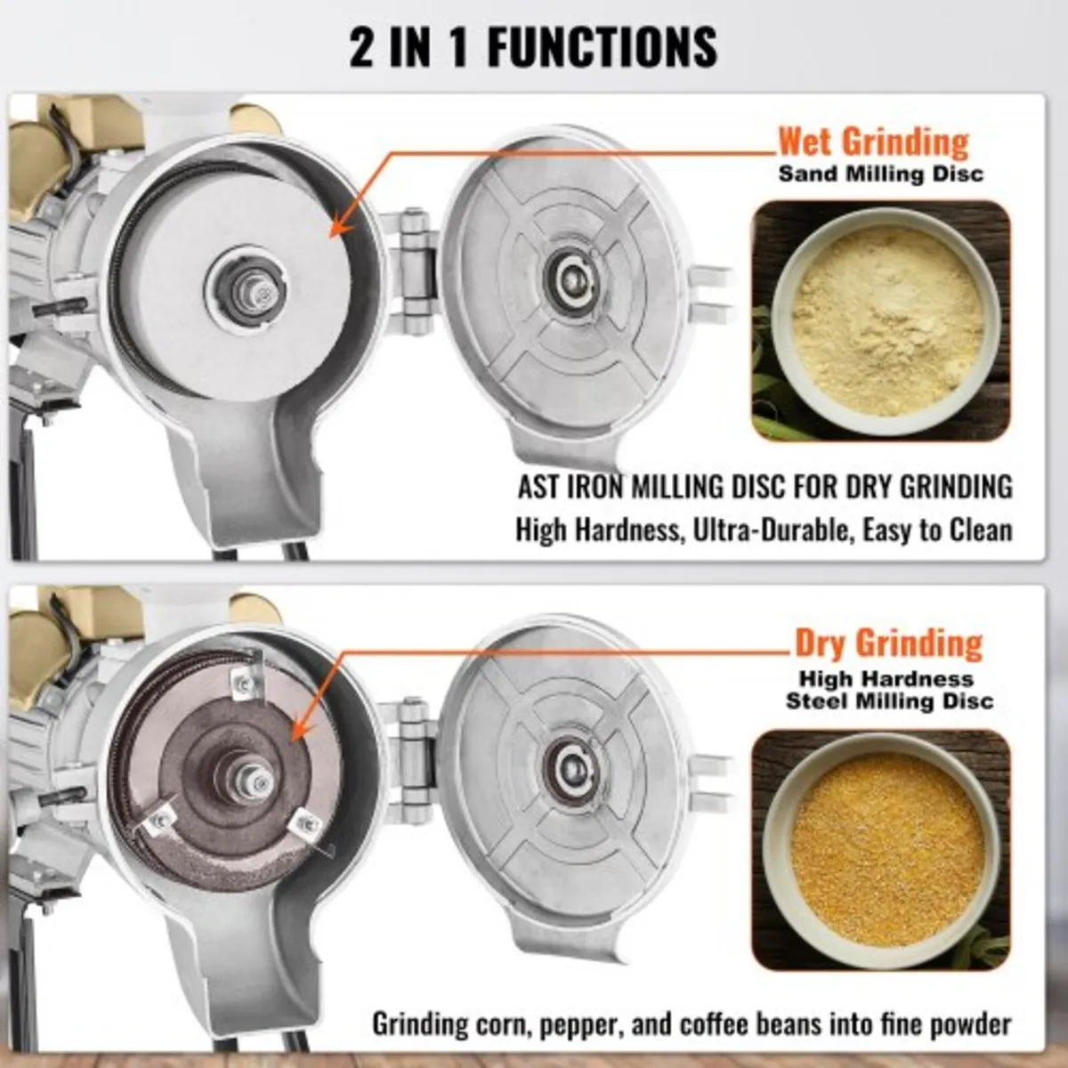 Electric Grain Mill Grinder, 3000W Spice Grinders, - Image 4