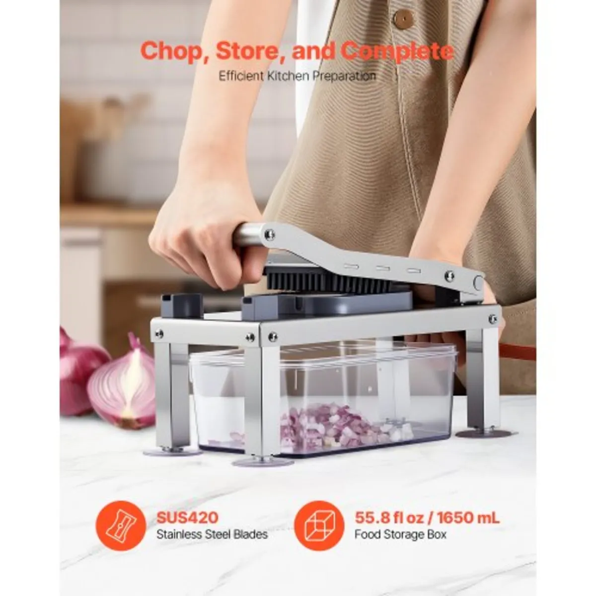 Vegetable Chopper Mandoline Slicer, All-in-1 Food - Image 2
