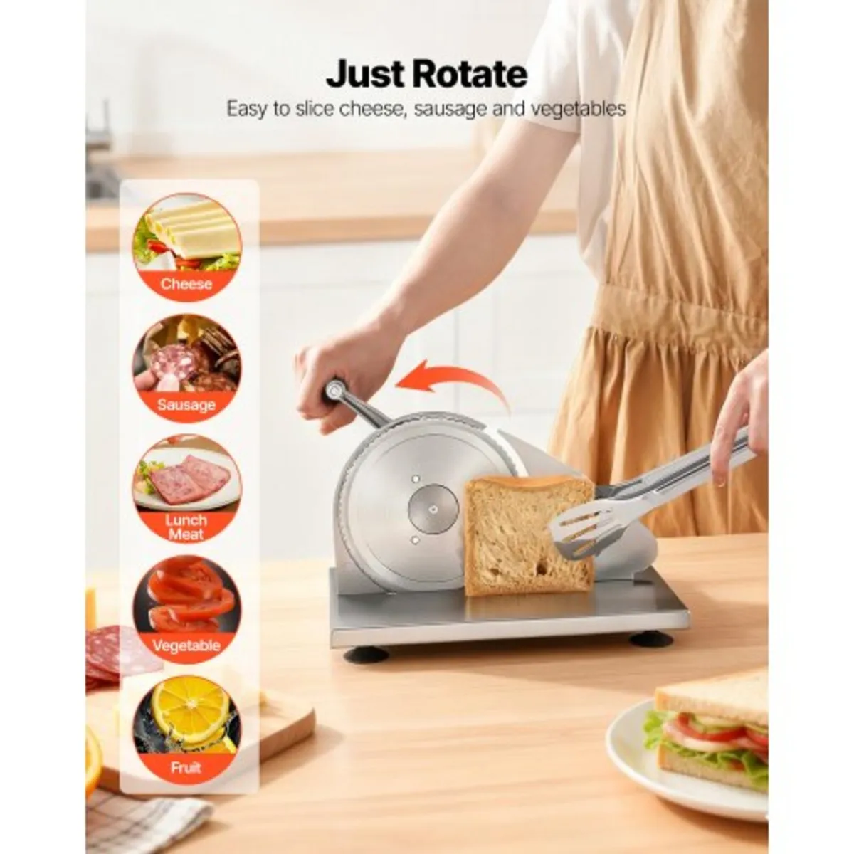 Manual Bread Slicer, 0-15mm Adjustable Thickness C - Image 2