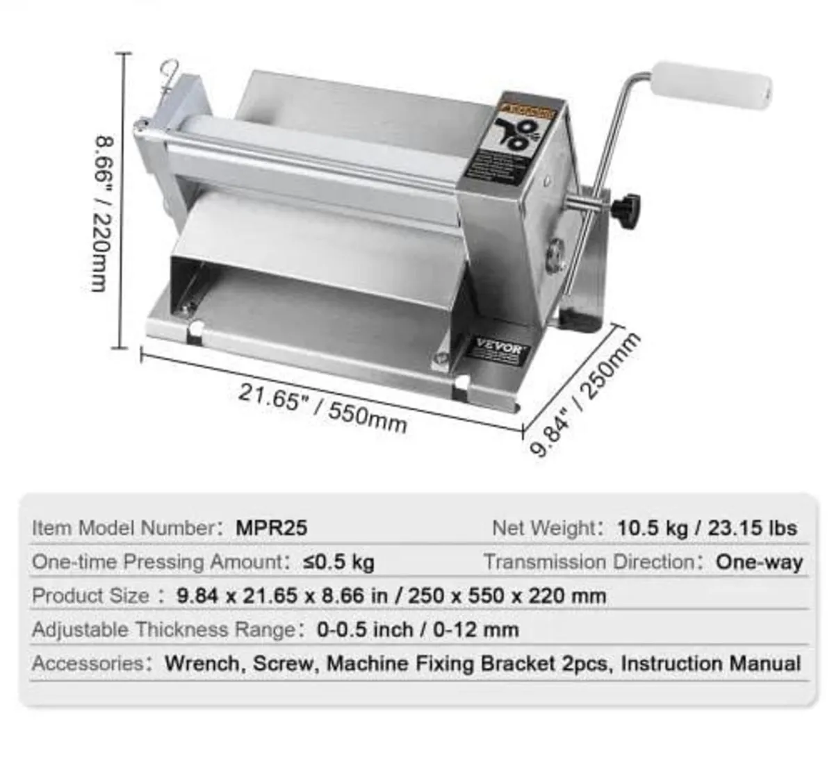 Manual Dough Sheeter Machine, Puff Pastry Sheeter - Image 4