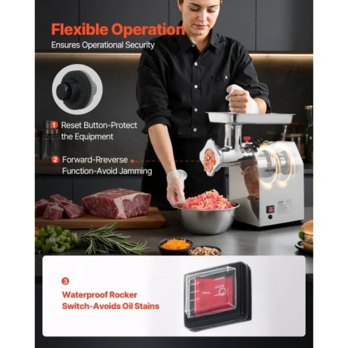 Commercial Electric Meat Grinder, 4.2 kg/min Capac - Image 2