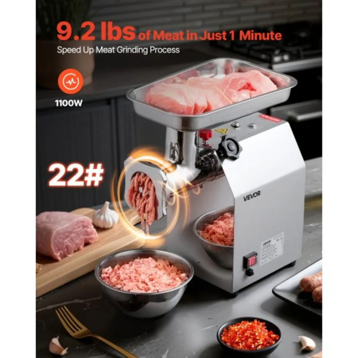 Commercial Electric Meat Grinder, 4.2 kg/min Capac - Image 3