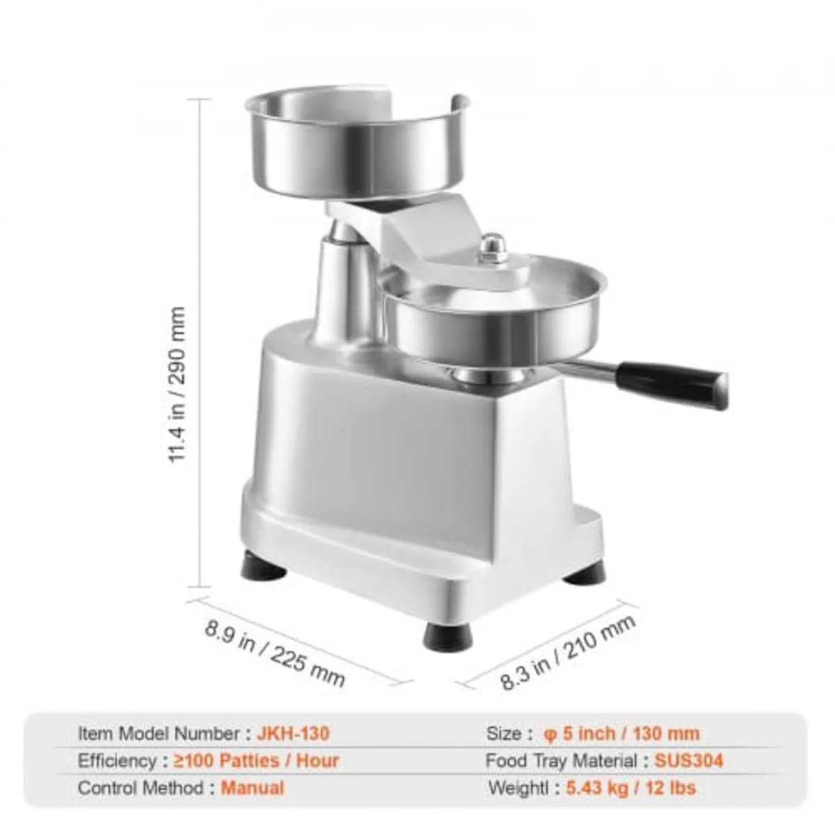 Commercial Burger Patty Maker, 130mm/5inch Hamburg - Image 2