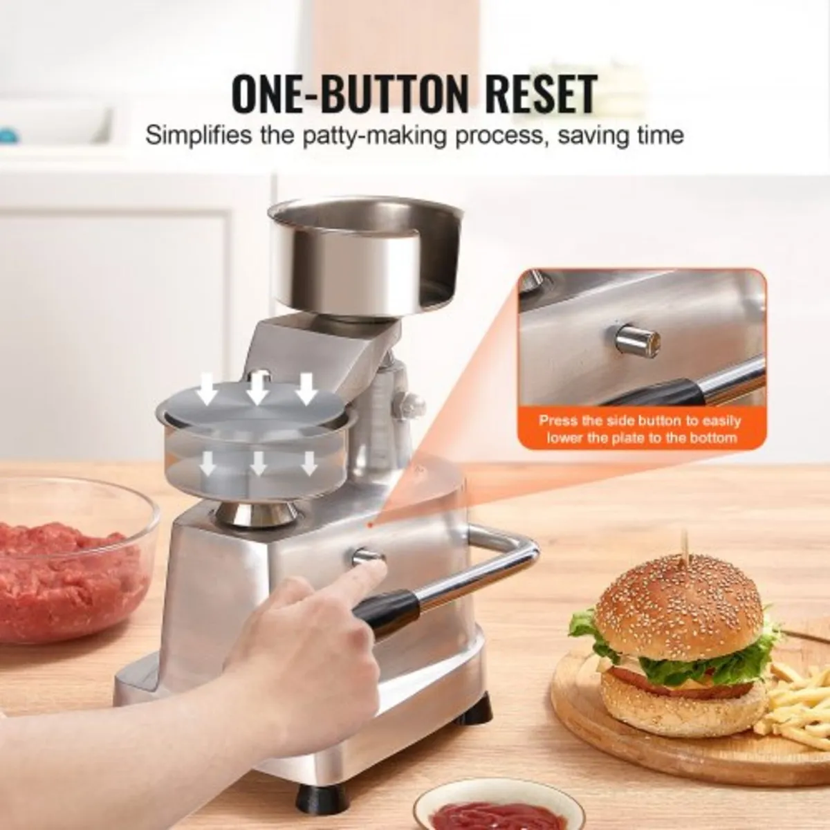 Commercial Burger Patty Maker, 100mm/4inch Hamburg - Image 4