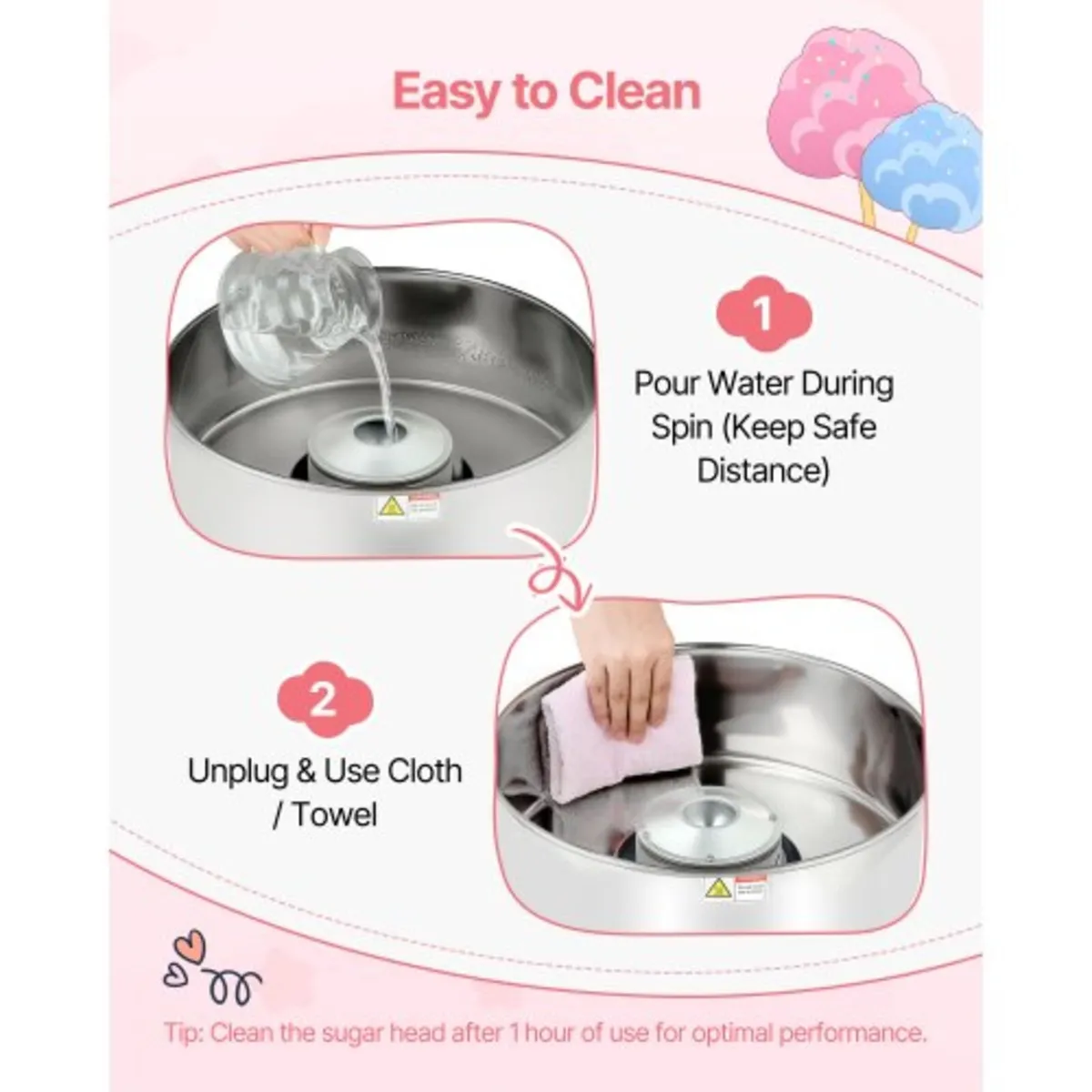 Cotton Candy Machine Commercial, 1000W Electric Ca - Image 4