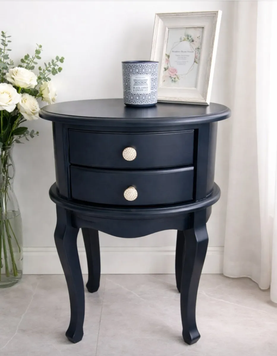 Navy Vintage Style Side Table - Image 1