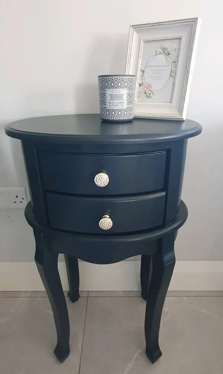 Navy Vintage Style Side Table - Image 2