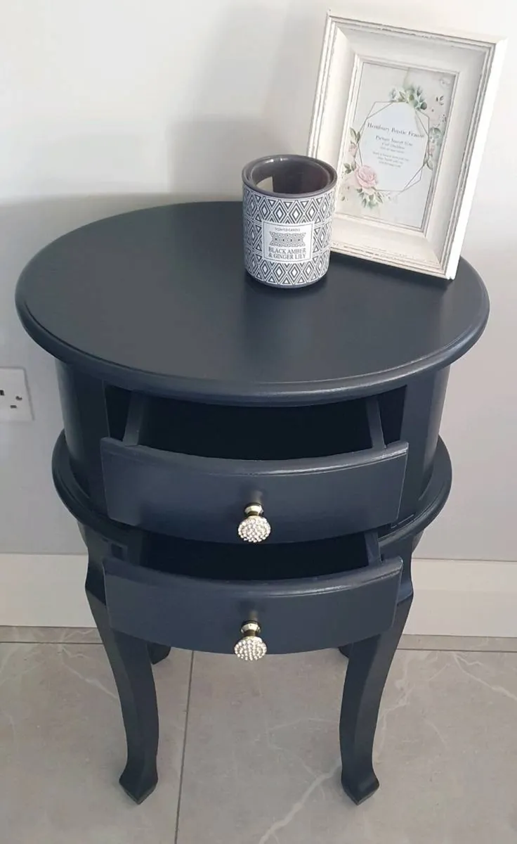 Navy Vintage Style Side Table - Image 3