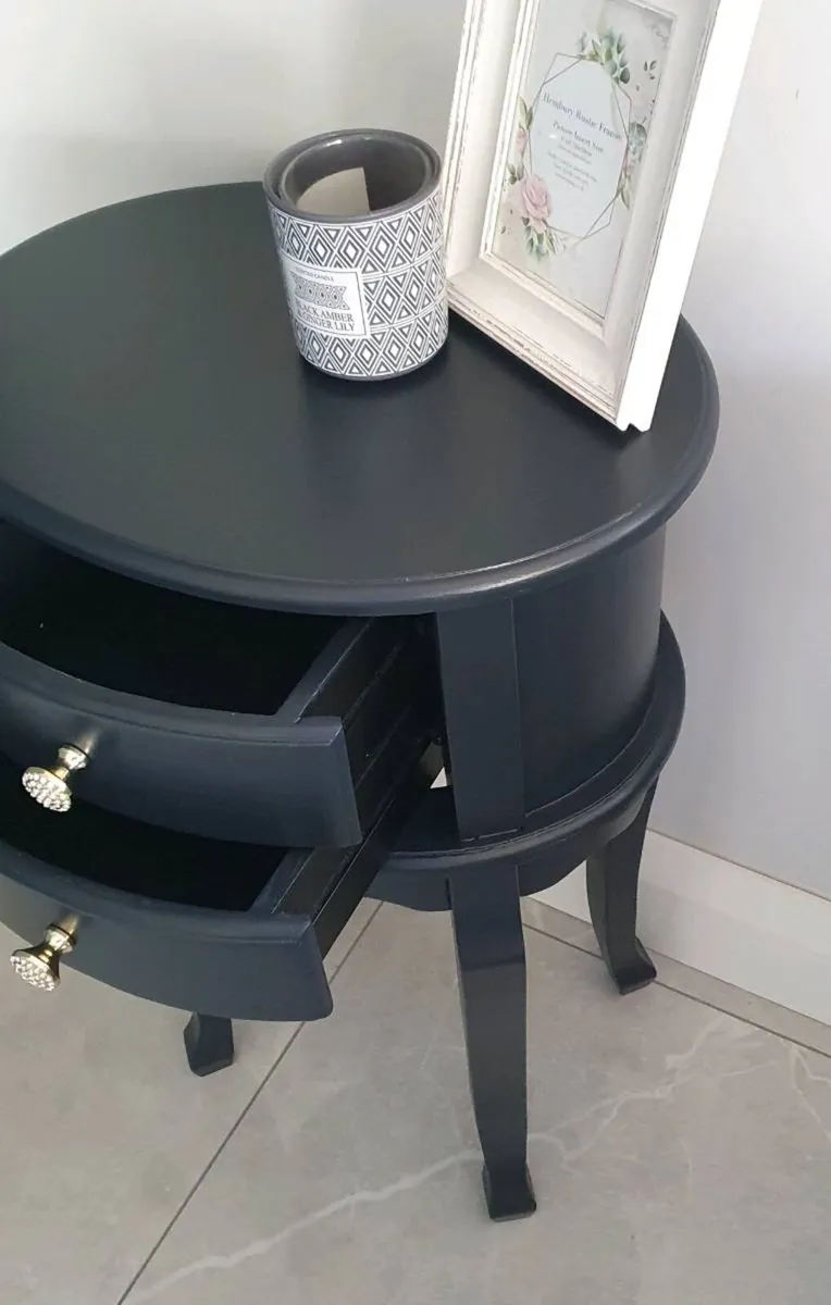 Navy Vintage Style Side Table - Image 4