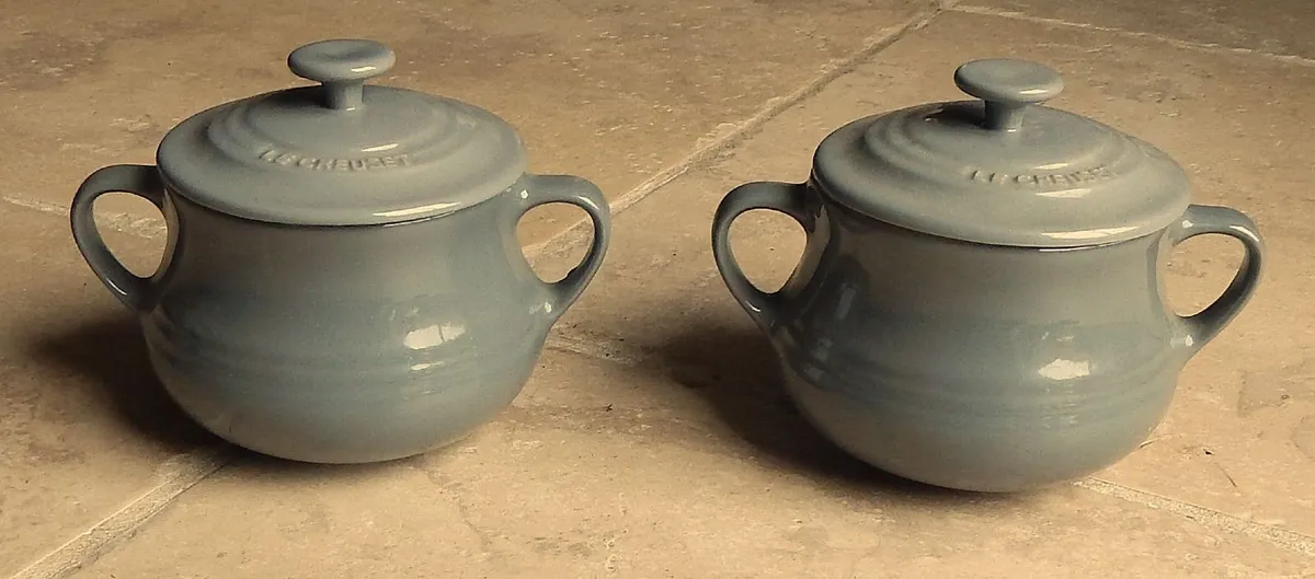 2 Le Creuset Soup/Mini Cocotte Stoneware Bowls - Image 1
