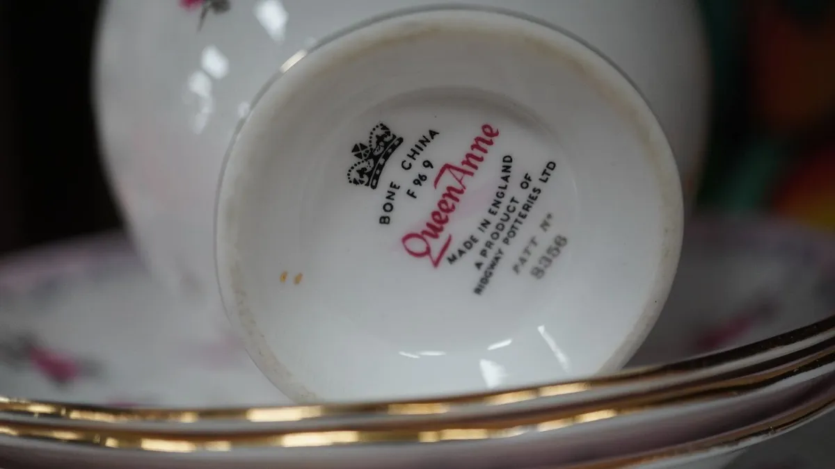 Queen Anne Pink Rose Bone China Tea Set 20 Pieces - Image 3