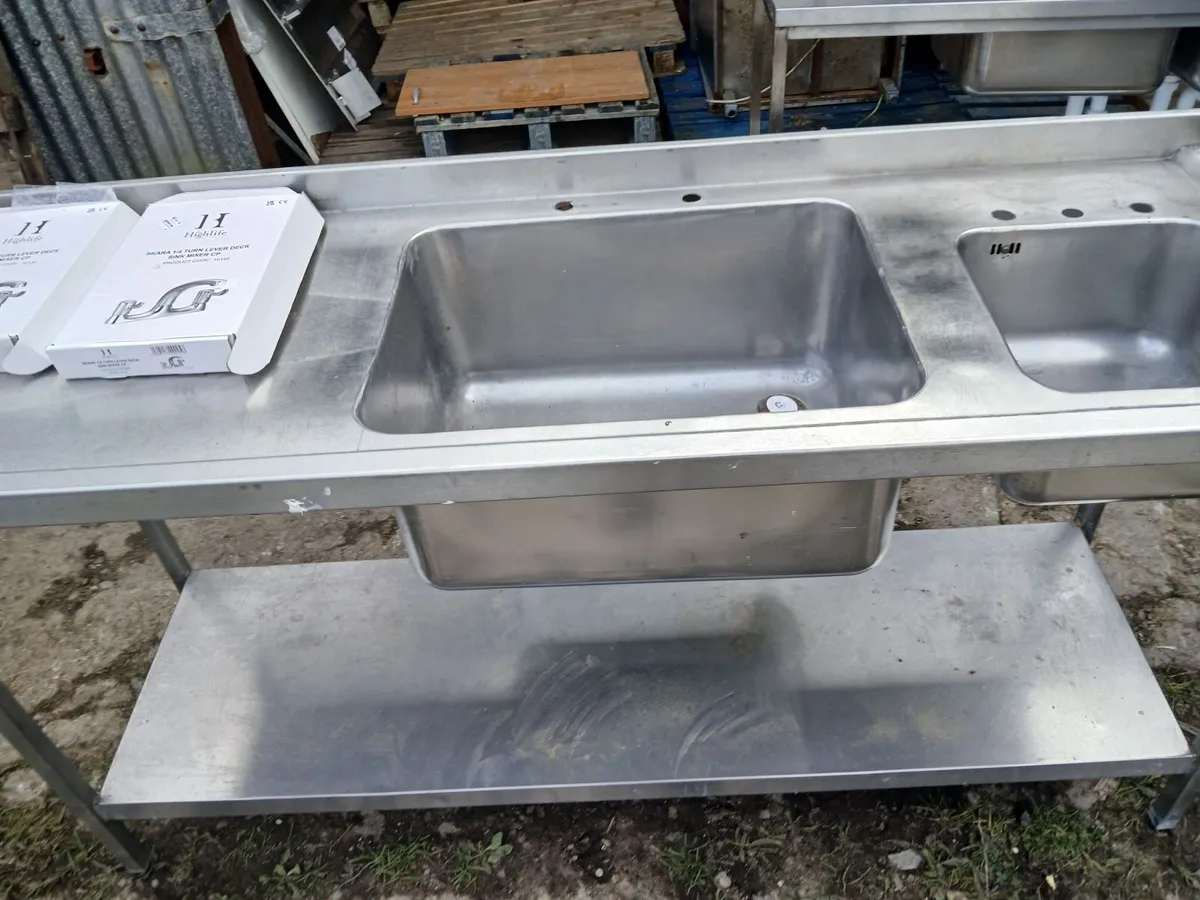 Staneless steel cabbinet double sink unit complete - Image 3