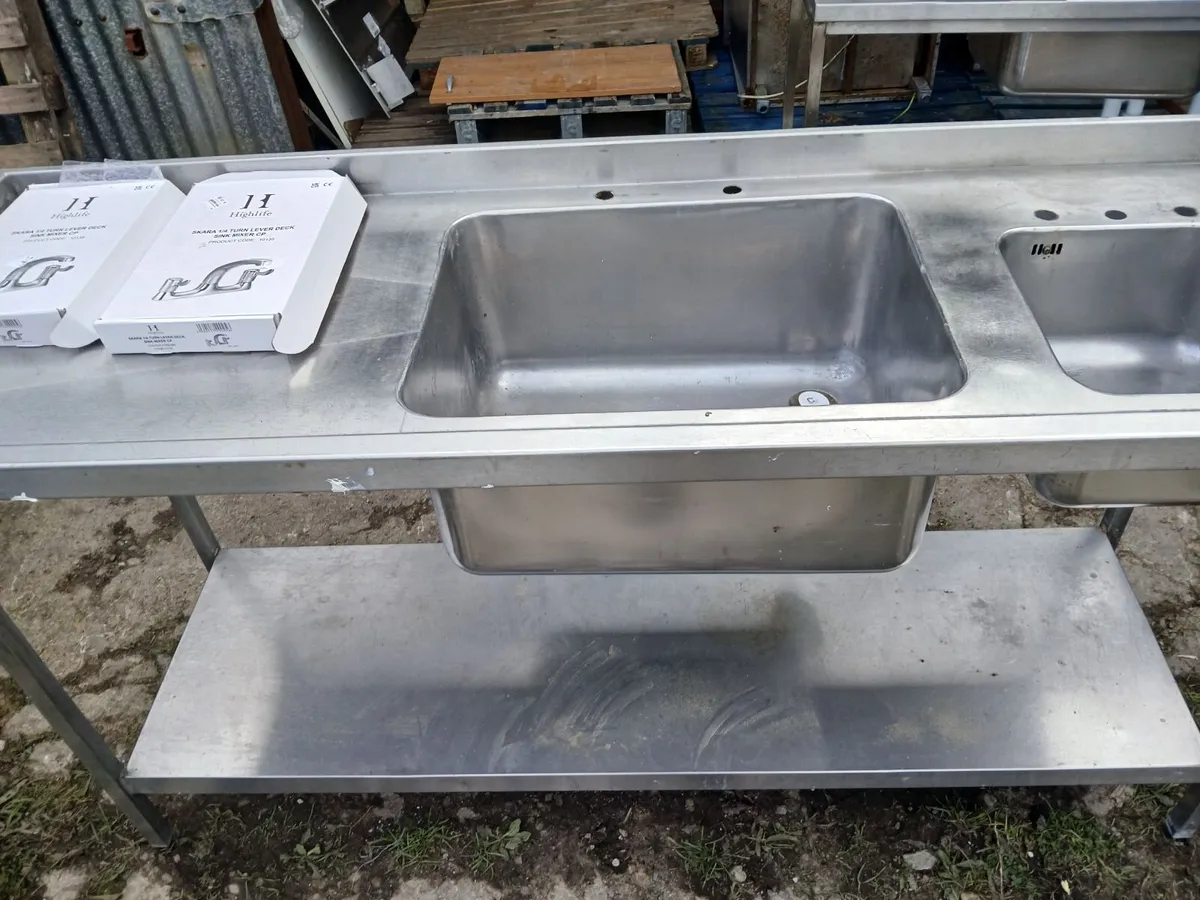 Staneless steel cabbinet double sink unit complete - Image 2