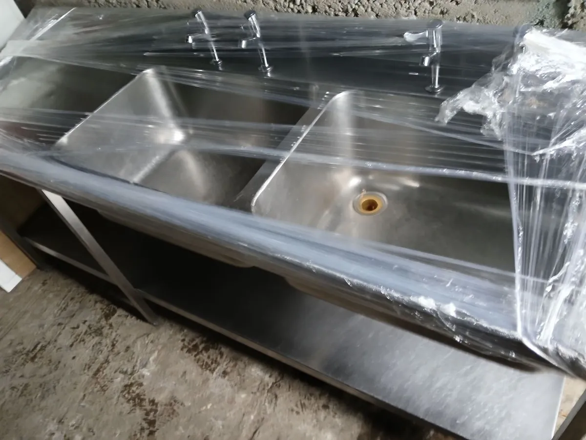 Staneless steel cabbinet double sink  & shelves - Image 2
