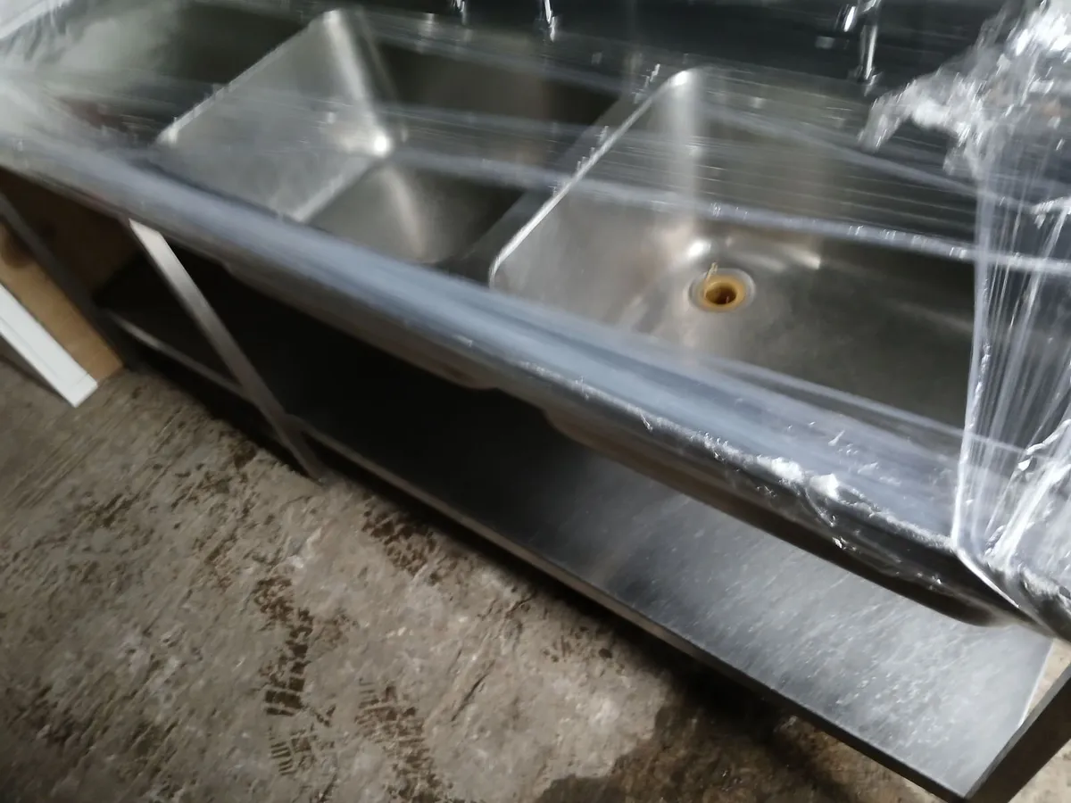 Staneless steel cabbinet double sink  & shelves - Image 3