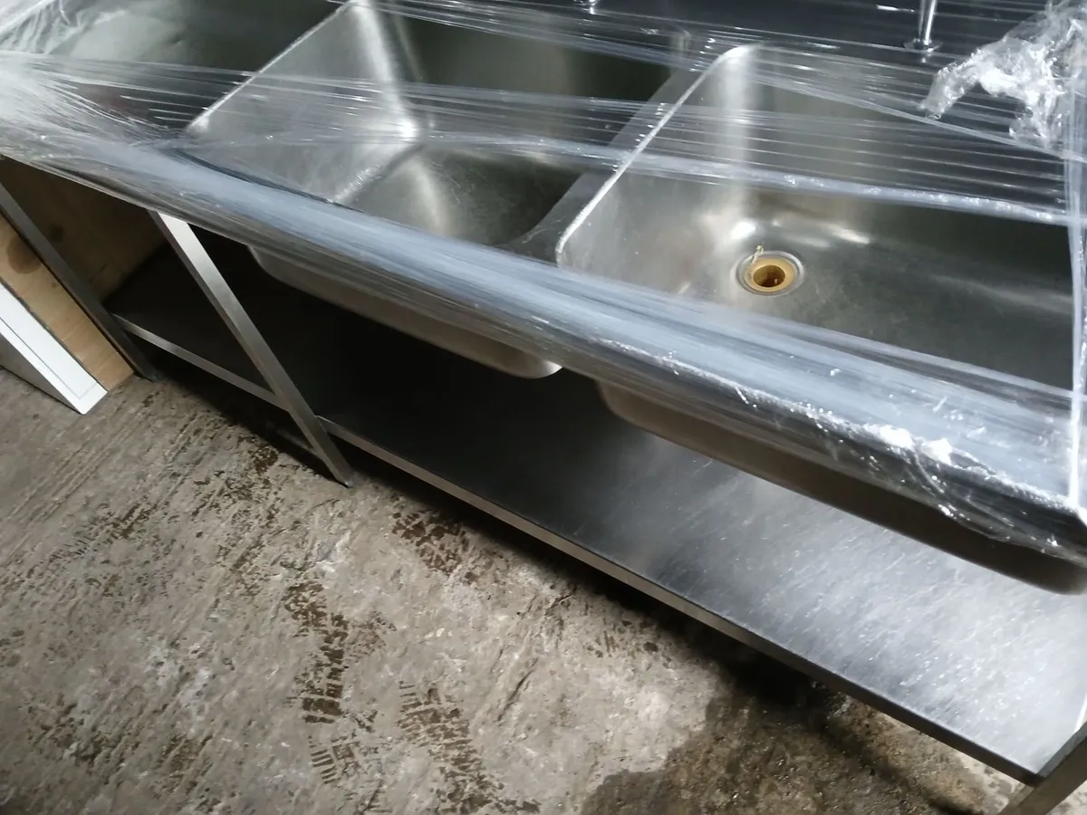 Staneless steel cabbinet double sink  & shelves - Image 4