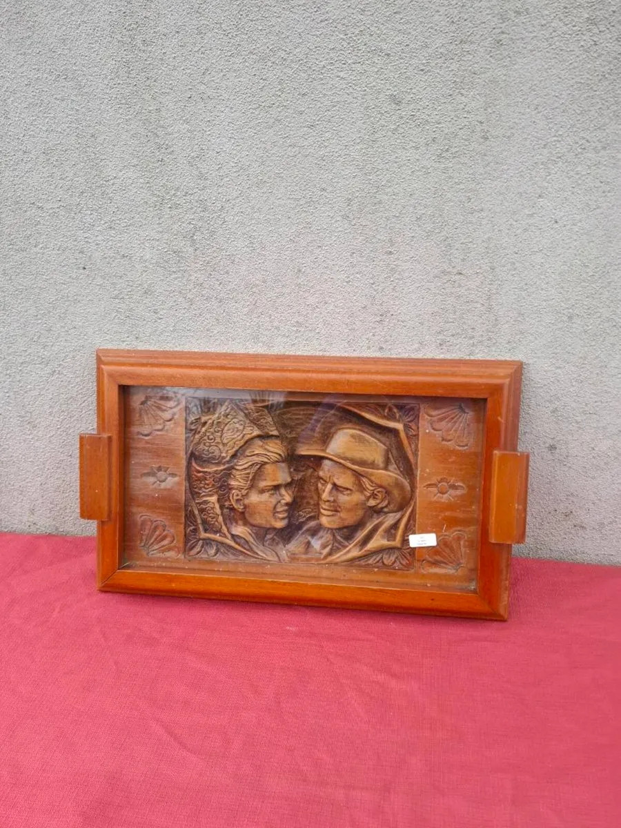 Wood sculpted tray postage possible