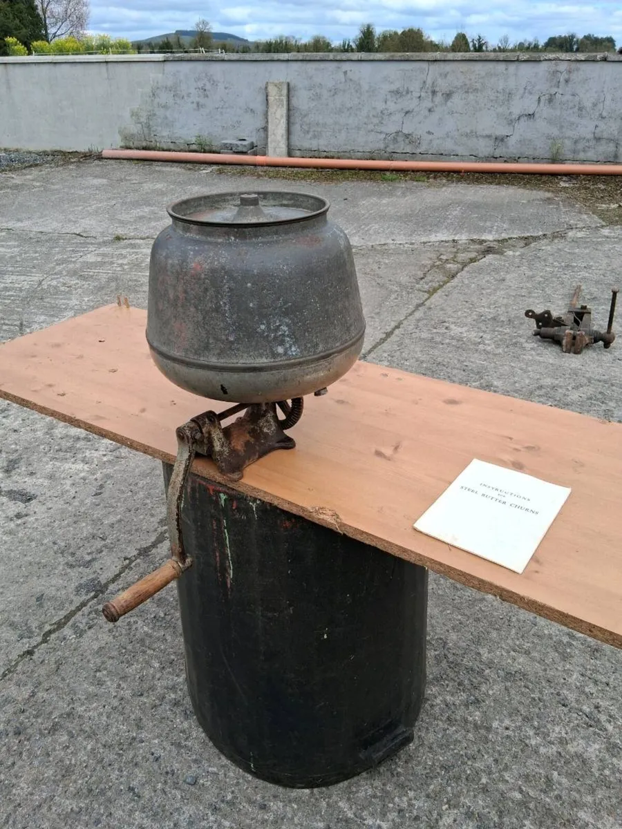 Old milk churn and crock - Image 1
