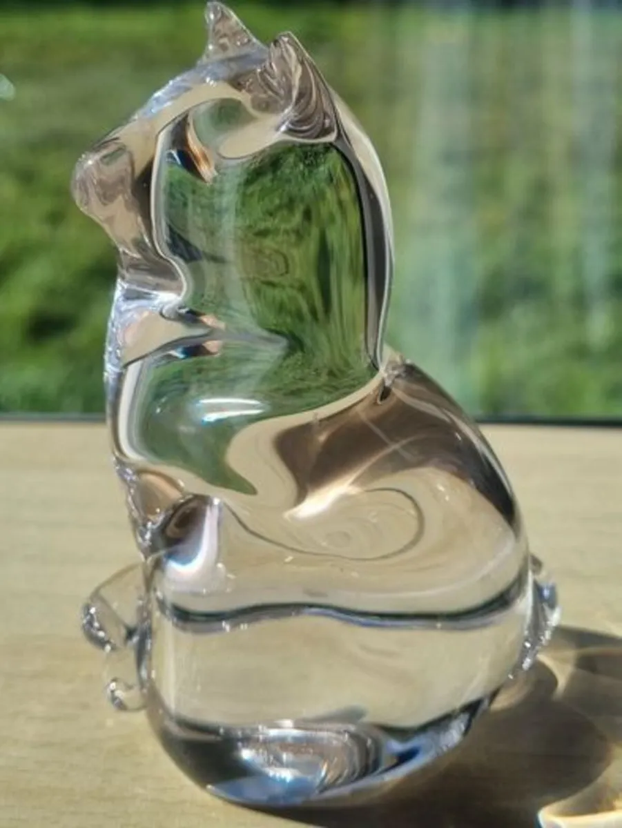 Crystal figurine of a cat in a sitting position - Image 3