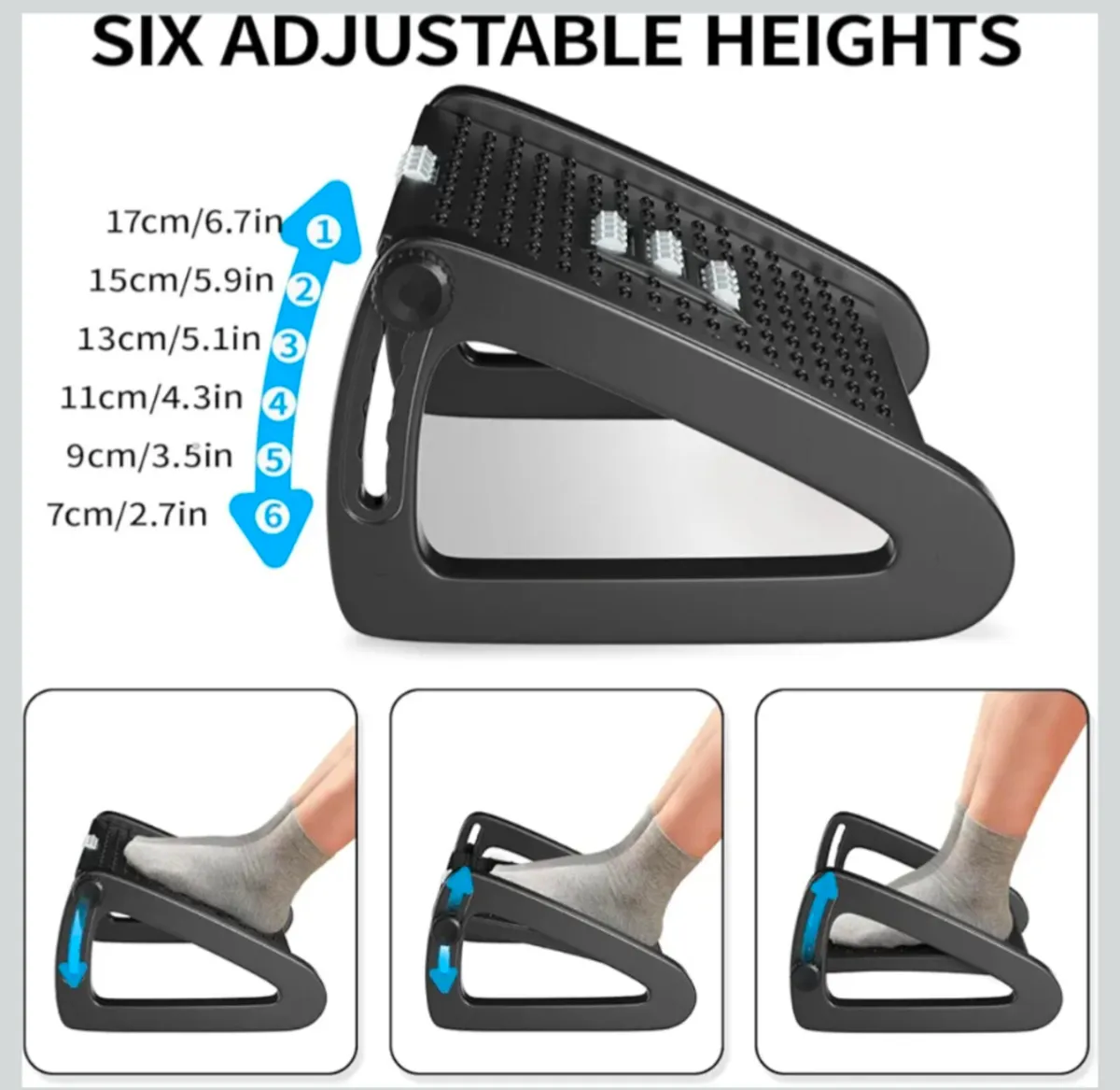 Adjustable Height Footrest Under Desk - Image 2