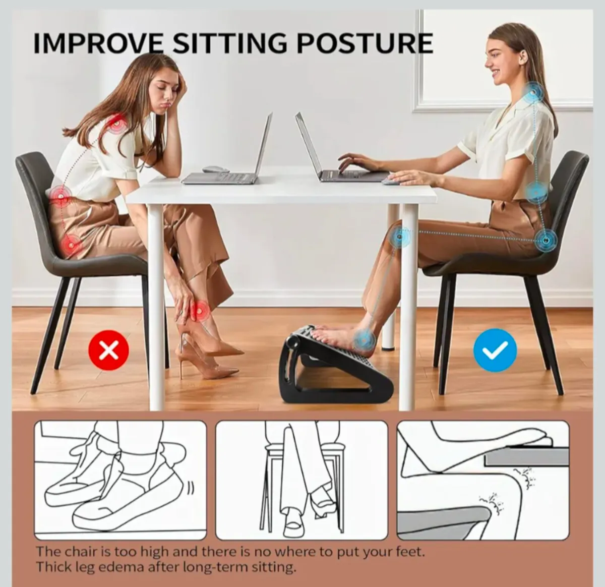 Adjustable Height Footrest Under Desk - Image 3