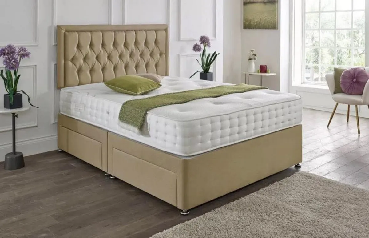 Hilton Divan Chesterfield Bed Frame With Drawers - Image 2
