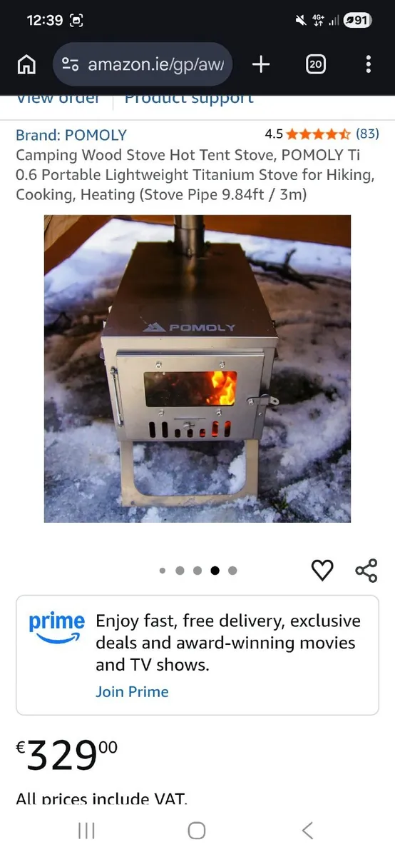 Titanium wood stove and tent NEW - Image 1