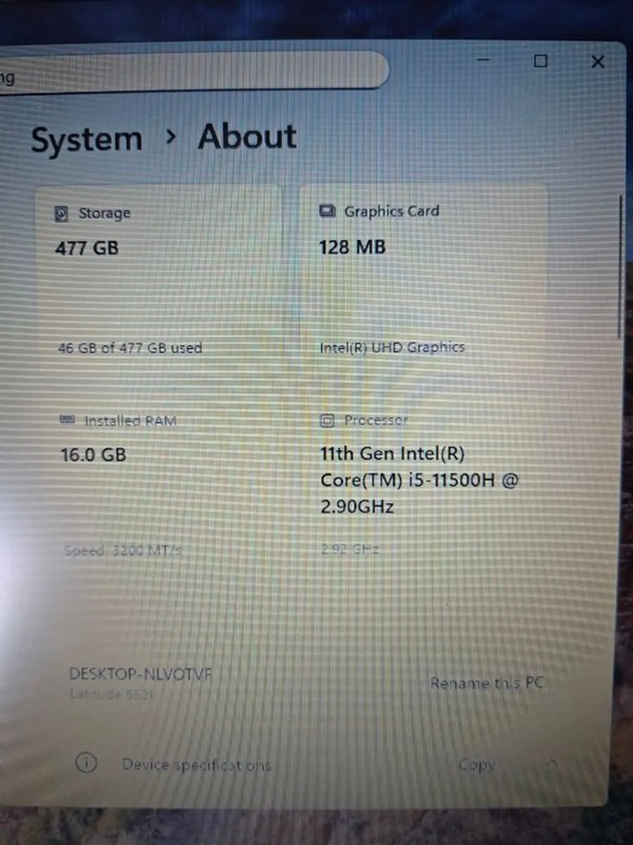 dell latitude 5521 I5 11500H 16gb 512 nvme W11 pro - Image 2