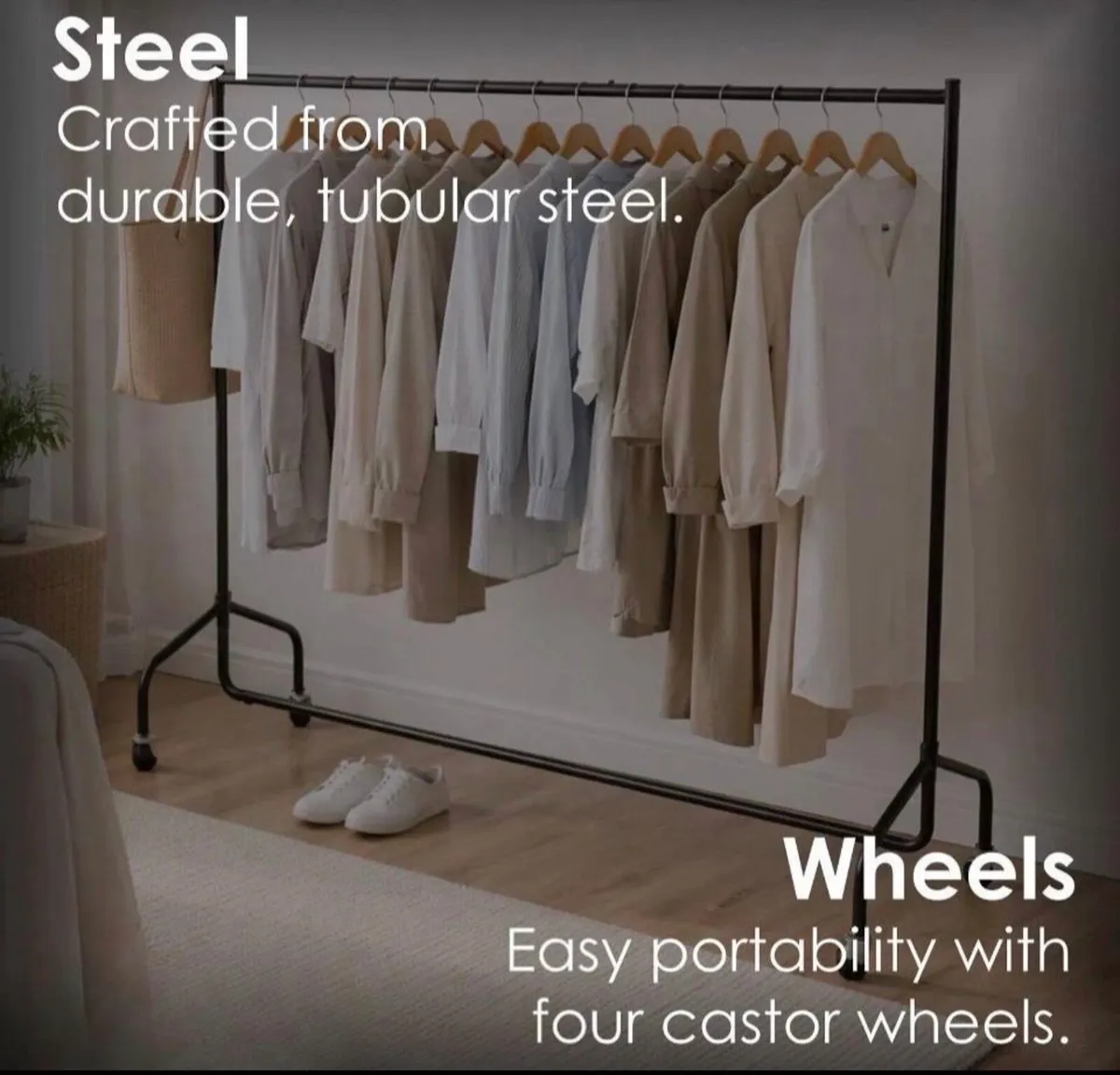 New 6ft Garment Clothes Rail Heavy Duty - Image 1