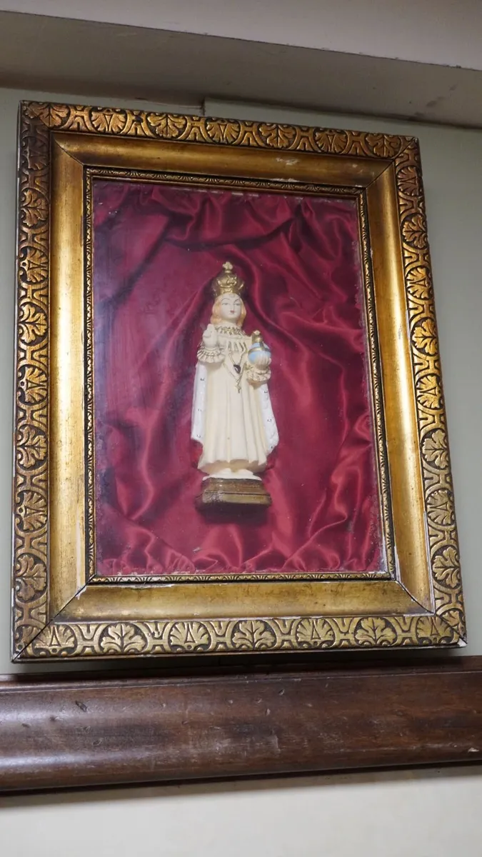 Vintage Child of Prague Framed Wall Shrine - Image 1