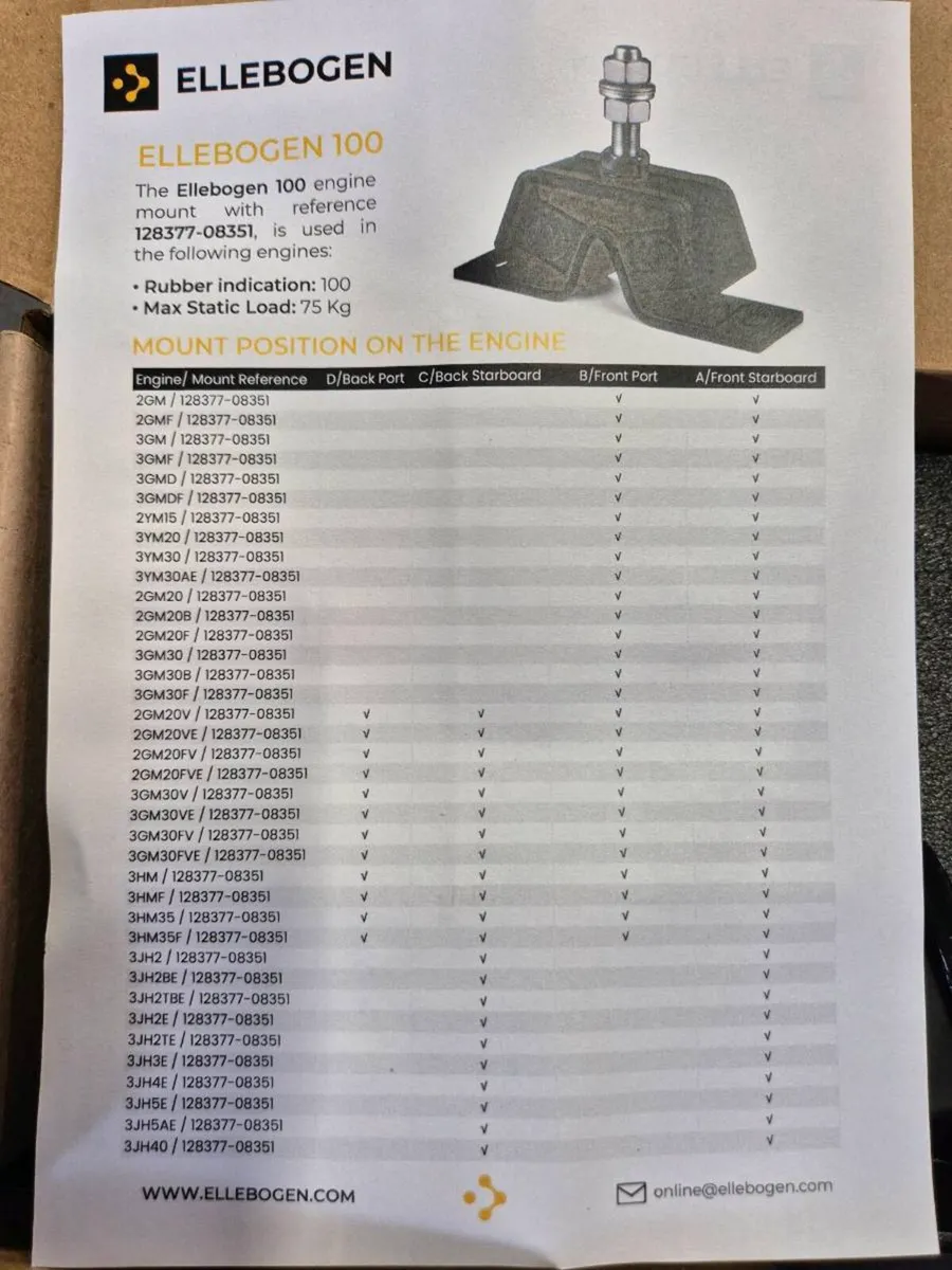 Yanmar 2gm 20 Engine mounts - Image 4