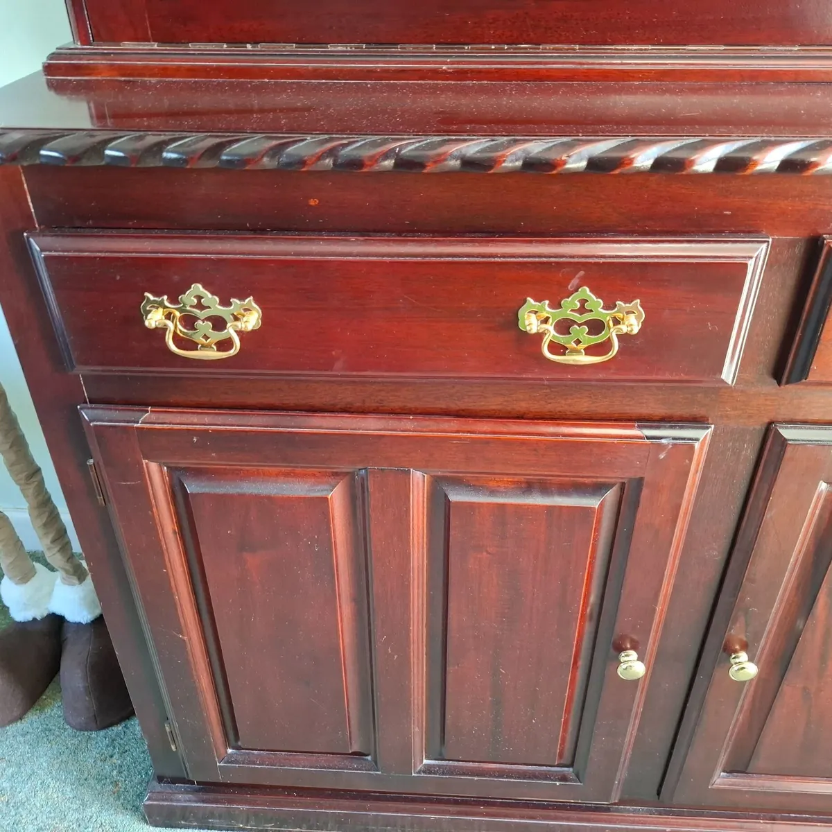 Dining Display Cabinet Carved Mahogany - Image 2