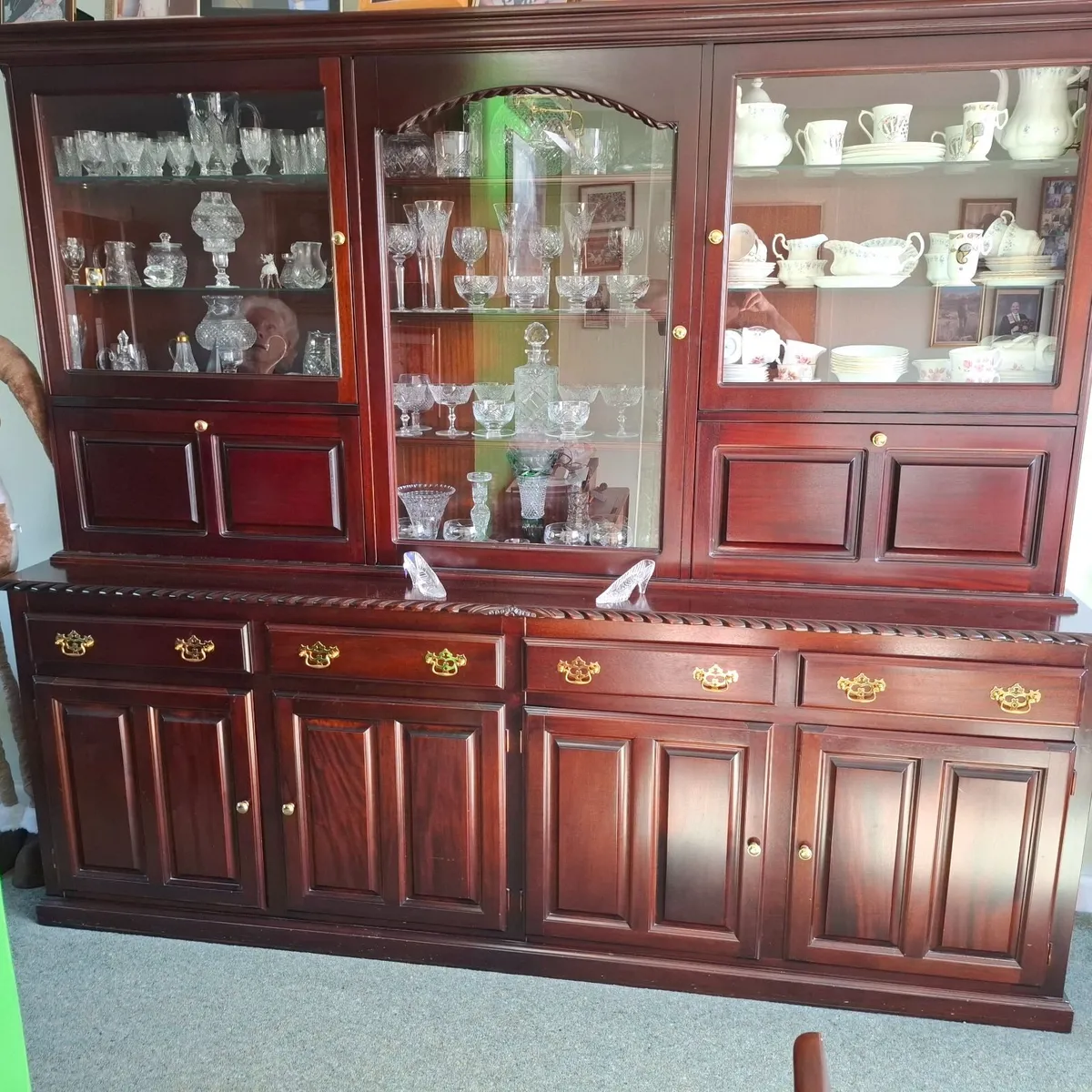 Dining Display Cabinet Carved Mahogany - Image 1