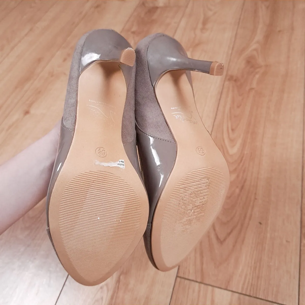 M&S Taupe Beige Suede Heels Pumps 6.5UK/39.5EU - Image 4