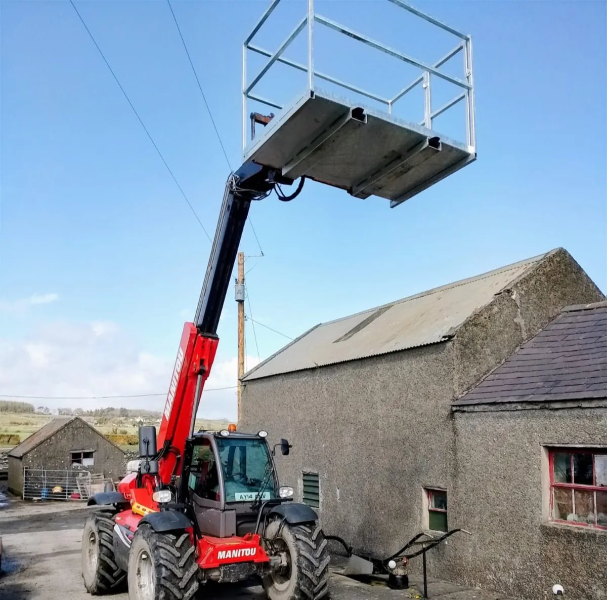 Forklift man safety cage basket create high work - Image 1
